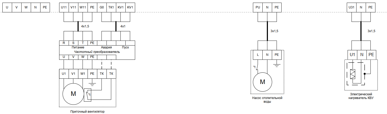 Схема подключения приточек NED