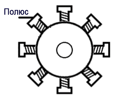 Ротор с  явно выраженными полюсами